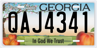GA license plate QAJ4341