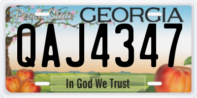 GA license plate QAJ4347