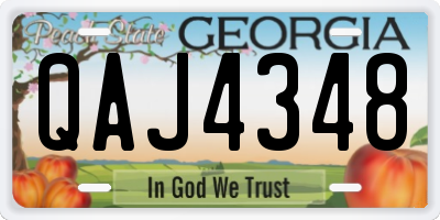GA license plate QAJ4348