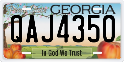 GA license plate QAJ4350