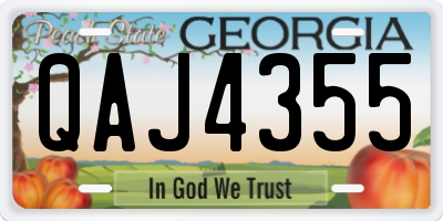 GA license plate QAJ4355