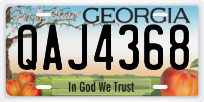 GA license plate QAJ4368