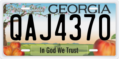 GA license plate QAJ4370