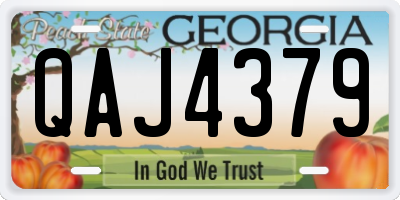 GA license plate QAJ4379