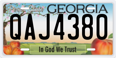 GA license plate QAJ4380