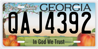 GA license plate QAJ4392