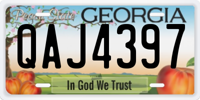 GA license plate QAJ4397