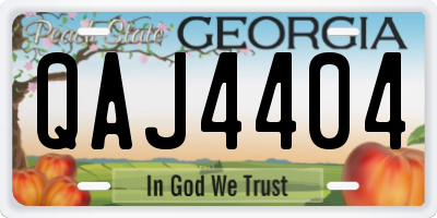GA license plate QAJ4404