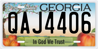 GA license plate QAJ4406