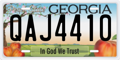 GA license plate QAJ4410