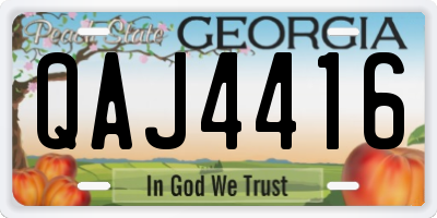 GA license plate QAJ4416