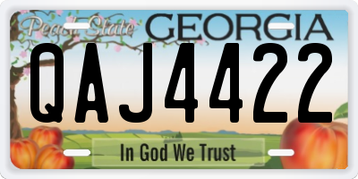 GA license plate QAJ4422