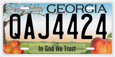 GA license plate QAJ4424
