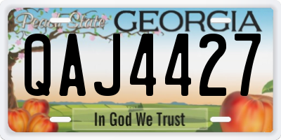 GA license plate QAJ4427