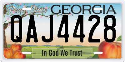 GA license plate QAJ4428