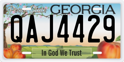 GA license plate QAJ4429
