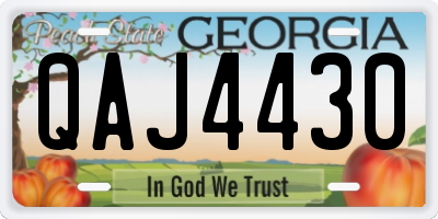 GA license plate QAJ4430
