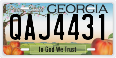 GA license plate QAJ4431