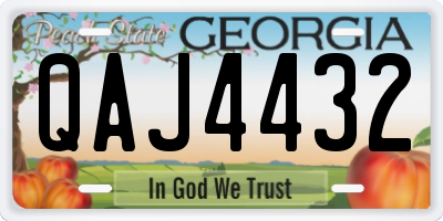 GA license plate QAJ4432