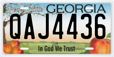 GA license plate QAJ4436