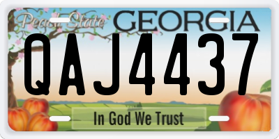 GA license plate QAJ4437