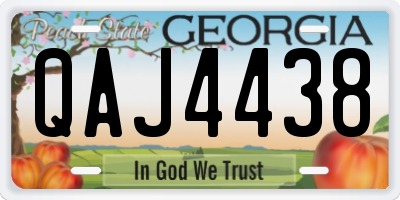 GA license plate QAJ4438