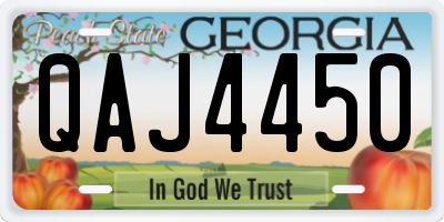 GA license plate QAJ4450