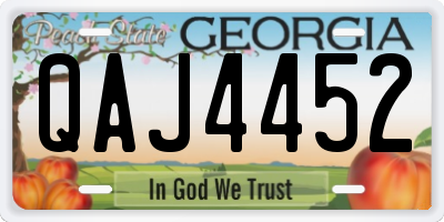 GA license plate QAJ4452