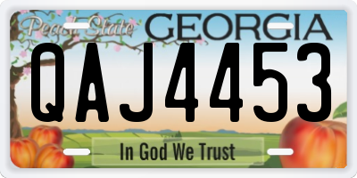 GA license plate QAJ4453