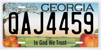 GA license plate QAJ4459