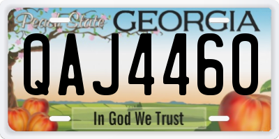 GA license plate QAJ4460