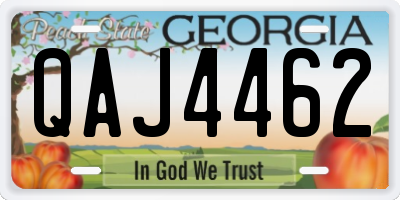 GA license plate QAJ4462