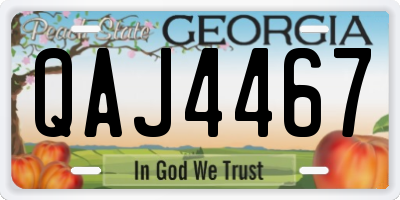 GA license plate QAJ4467