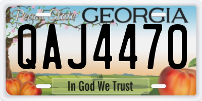GA license plate QAJ4470