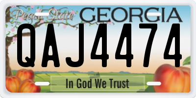 GA license plate QAJ4474