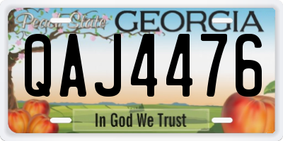 GA license plate QAJ4476