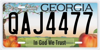 GA license plate QAJ4477