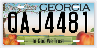 GA license plate QAJ4481