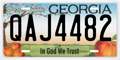 GA license plate QAJ4482