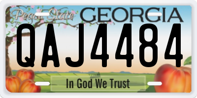GA license plate QAJ4484