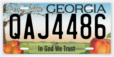 GA license plate QAJ4486