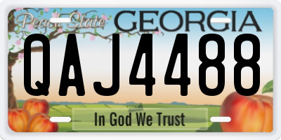 GA license plate QAJ4488