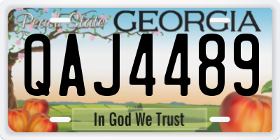 GA license plate QAJ4489