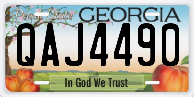 GA license plate QAJ4490