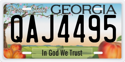 GA license plate QAJ4495