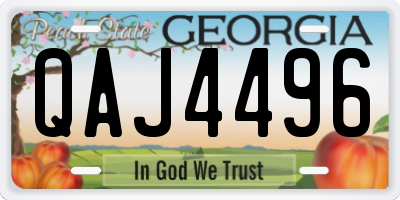 GA license plate QAJ4496