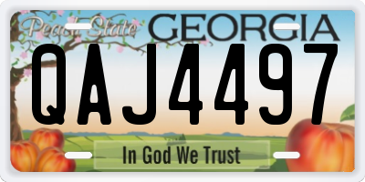 GA license plate QAJ4497