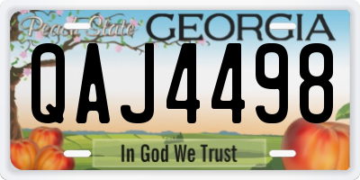 GA license plate QAJ4498
