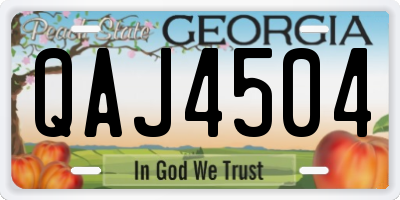 GA license plate QAJ4504