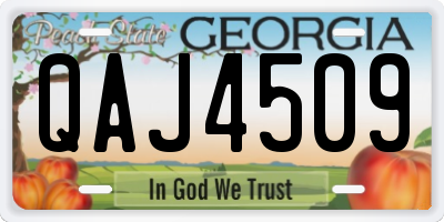 GA license plate QAJ4509